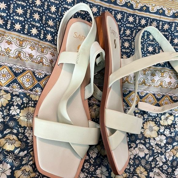 Franco Sarto | Cool Mint Nappa Ema 2 Strappy Leather Sandal EUC Size 9 - Picture 9 of 10